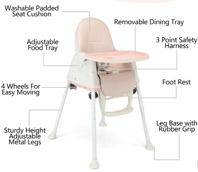 NEW Little Olive Comfort 4-in-1 High Chair